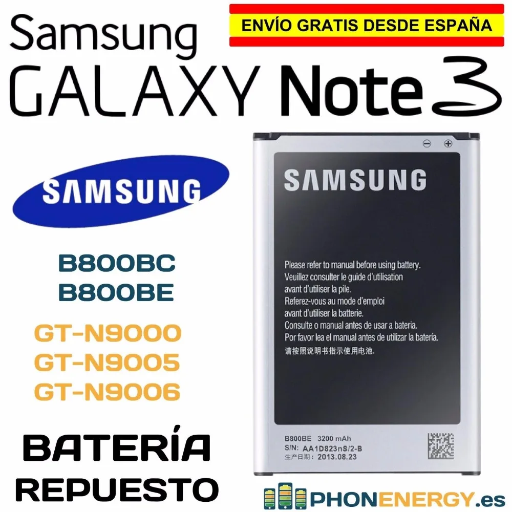 Для samsung Galaxy Note 3 III 3200 мАч батарея для Galaxy GT-N9000 N9005 B800BC B800BE N900A/P/T/V функция NFC