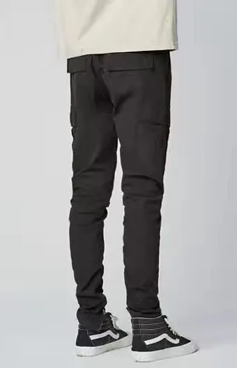 Мужские облегающие брюки-карго в стиле хип-хоп с завязками и молнией сбоку