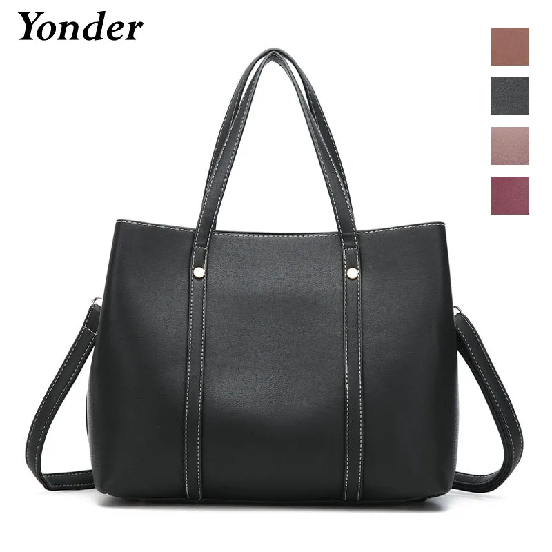 

Brown over shoulder handbags for womens tote Female messenger bag women small shoulder bags Leather 2pcs Composite hand bags set