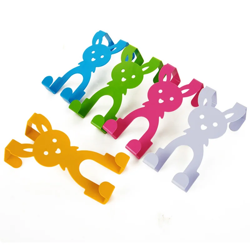 

Kitchen Storage Rabbit Brush Scouring Pad Hanging Hook Holder Door Cabinet Keychain Scarf Rack Towel Bag Cloth Shelves Organizer