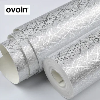 

Textured Silk Silver Wallpaper Roll Luxury Wall Paper Light Reflect Metallic Silver Foil Wallpaper For Walls Roll
