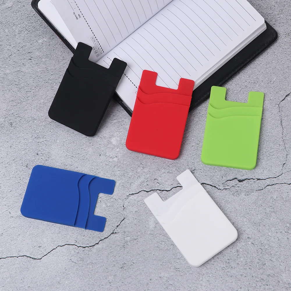 Hot Sale Phone Card Holder Silicone Mobile Phone Back Card Holder Elastic Wallet Stick On Adhesive Cash ID Soft