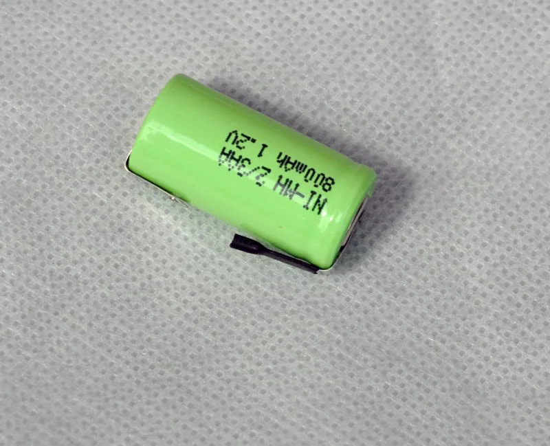 

2PCS 1.2V 2/3AA rechargeable battery 800mah 2/3 AA ni-mh nimh cell with tab pins for electric shaver razor toothbrush