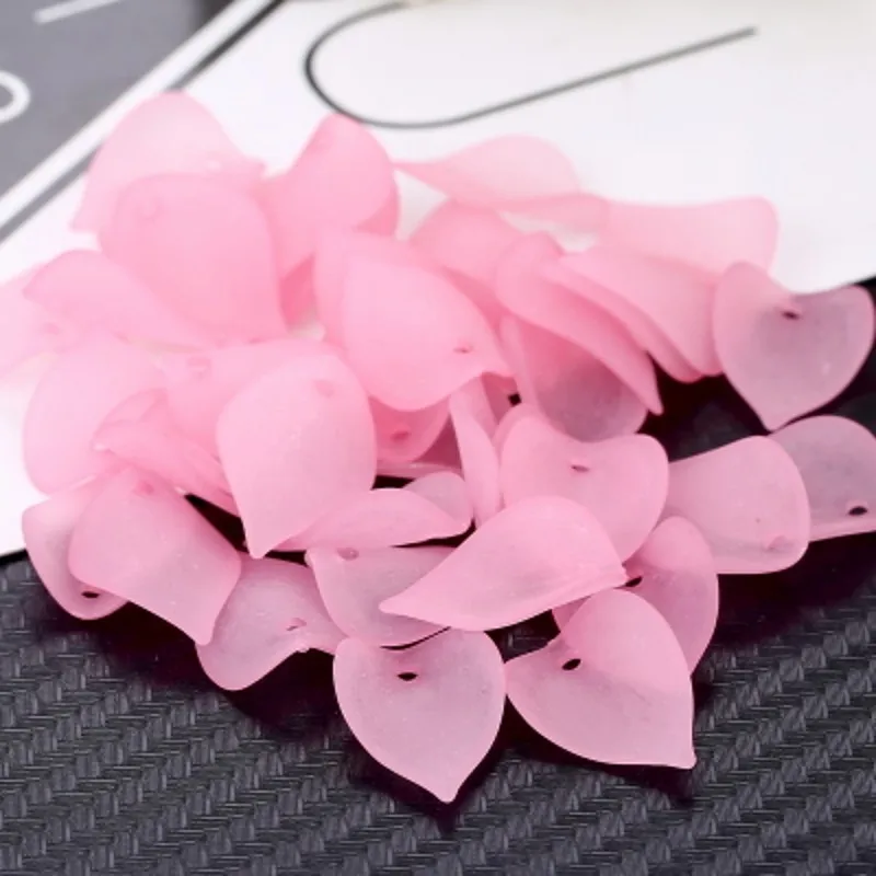 

20g/lot 20*13mm white pink Acrylic Leaf Petals Flower Frosted Acrylic Spacers Beads For Wedding Earrings DIY Makeing Accessories