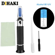 Alcohol Refractometer 0-80%V/V Automatic Temperature Compensation with ATC Alcohol Meter Tester Beer Wine Concentration tool Alcohol Refractometer 0-80%V/V Automatic Temperature Compensation with ATC Alcohol Meter Tester Beer Wine Concentration tool