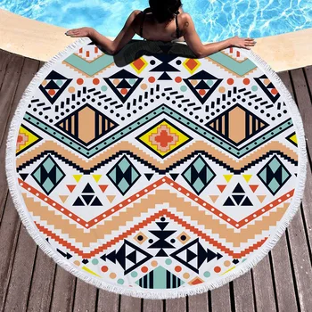 

Geometric Printed Thick Terry Boho Bohemian Indian Round Mandala Beach Towel Microfiber Beach Towels Large Serviette De Plage