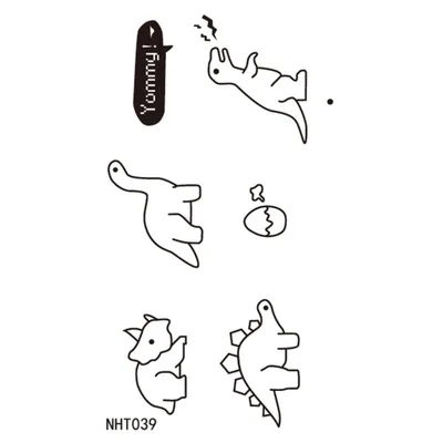 Эскиз тату динозавр маленький