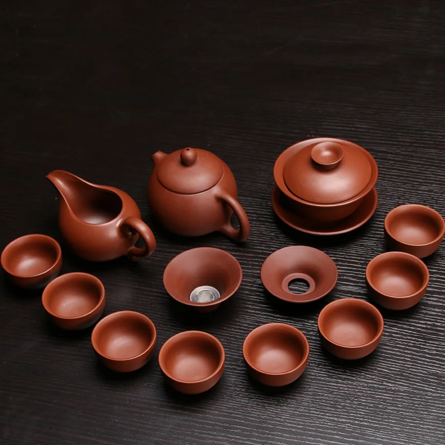 Ceramic Purple Clay Tea Set Kung Fu Pot Infuser Xishi Gaiwan Teapot Serving Cup Teacup Chinese Drinkware tea set