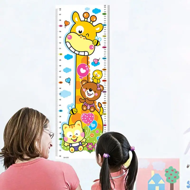 Новая Детская высота измерительная линейка стены милые наклейки из мультфильмов животные милые Мультяшные животные Экологичные ПВХ наклейки на стену 6A1091