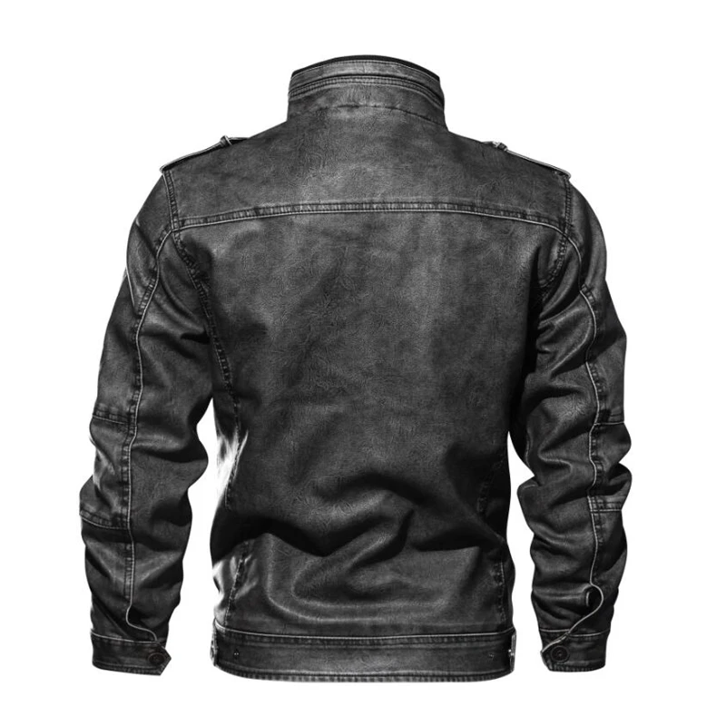 Кожаная куртка-бомбер для пилота, мужская осенне-зимняя повседневная приталенная куртка из искусственной кожи, мотоциклетная военная куртка с несколькими карманами, 6XL 7XL