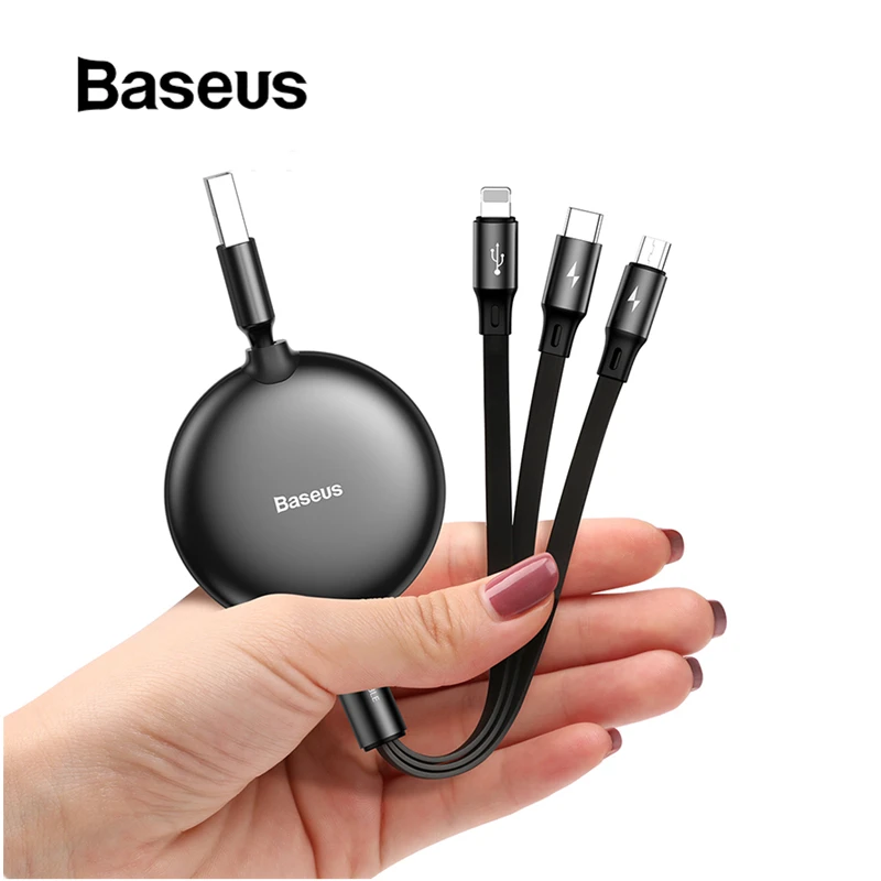 Buy Baseus Adjustable 3in1 Micro USB Type C Cable for