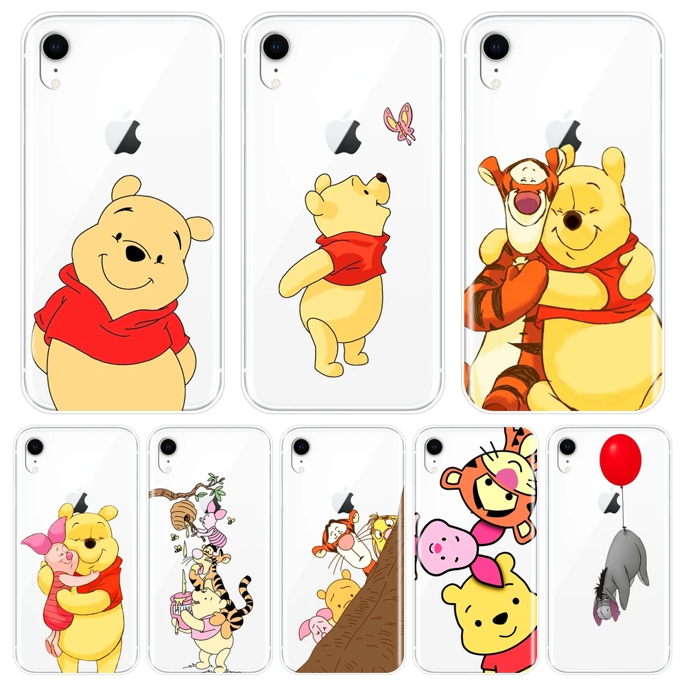 

TPU Soft Phone Case Silicone For iPhone X XR XS MAX 8 7 6S 6 S Winnie Pooh Bear Back Cover For Apple iPhone 8 7 6S 6 S Plus