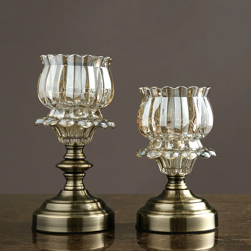 

Creative Crystal Glass Candlestick Decoration Luxury Candlestick Romantic Candlelight Dinner
