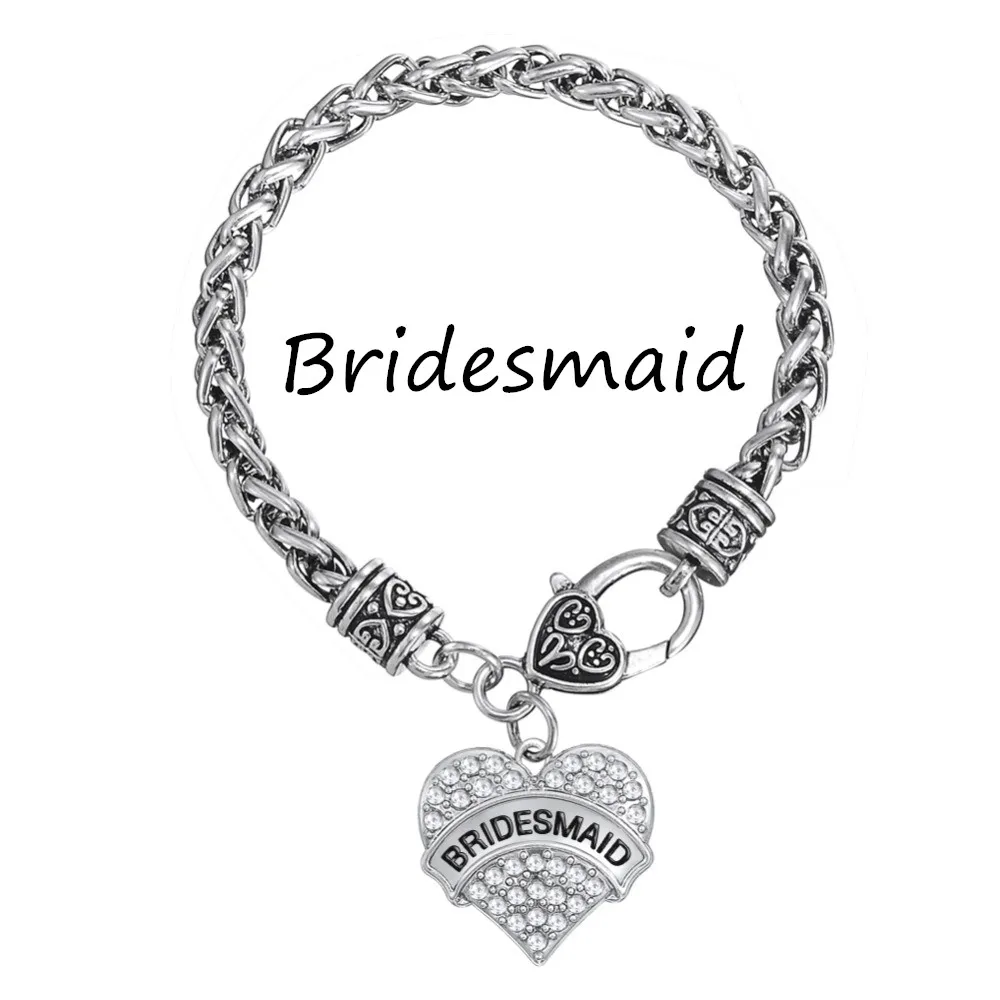 

my shape MIX Style Crystal Heart Charm Bridesmaid Gifts Bracelets Wedding Party Jewelry for Bridesmaids