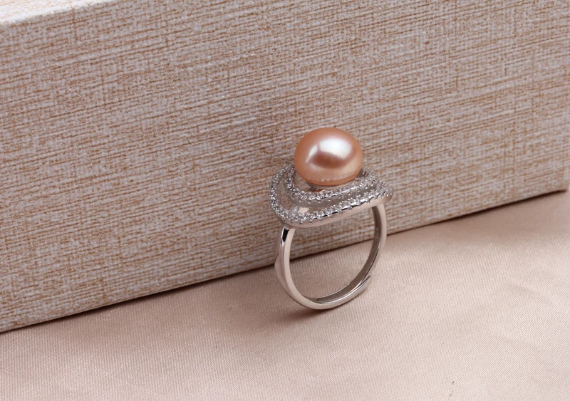 Свадебные богемные новые 925 Серебряное жемчужное кольцо Модные натуральные жемчужные регулируемые Большие Подвески Кольца для женщин жемчужные Ювелирные изделия Белый