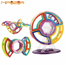 Mipozor 102 шт. большой Размеры Магнитный конструктор здание 3D сборки 3D Конструкторы детские развивающие Игрушечные лошадки повышения интеллектуального кирпичи