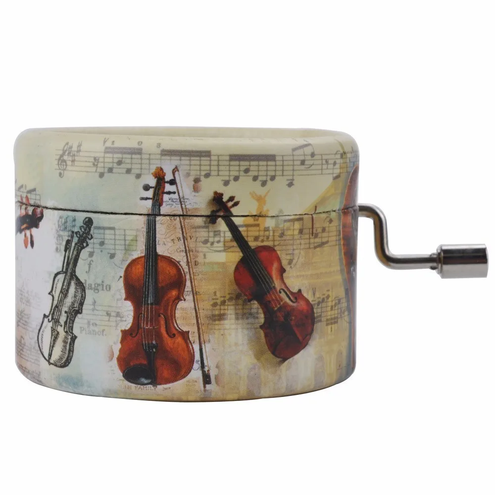 

Castle In The Sky Hand Crank Music Box Classic Craft Mini Violin Pattern Image Home Room Decoration Birthday Christmas Gift