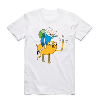 Asian Size Men And Women Print Finn and Jake Adventure Time Cartoon T-shirt O-Neck Short Sleeves Summer Casual T-shirt HCP4061 2