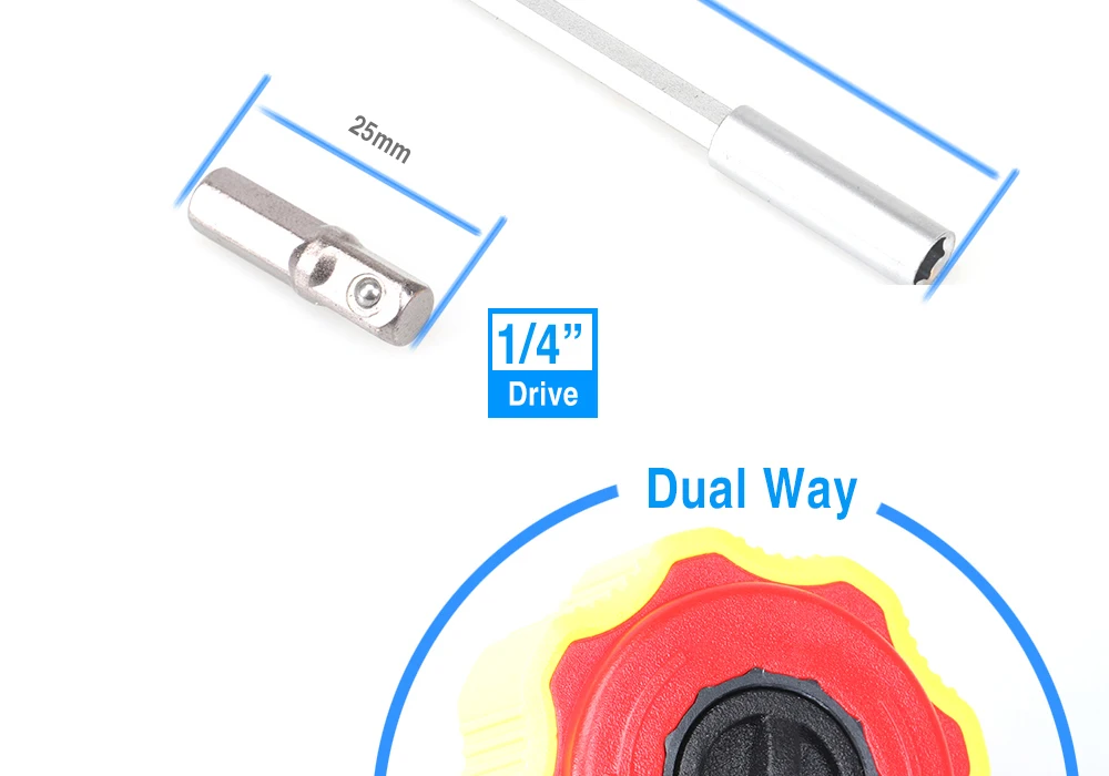 Мини Реверсивный трещотка Пальмовая отвертка Биты Набор торцевых бит для 1/" привод двойной способ трещотки