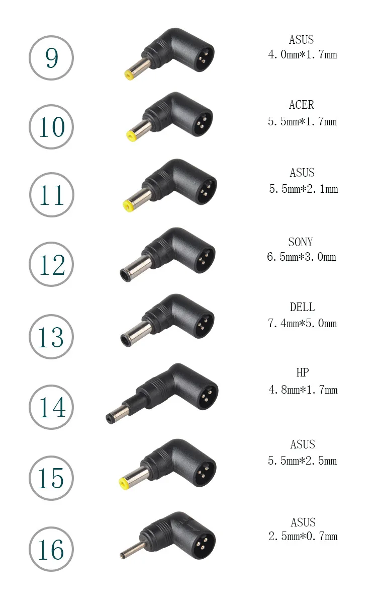 15 В 16 В 19 В 19.5 В 20 В Авто Напряжение Универсальный Адаптеры питания Зарядное устройство для Lenovo HP ASUS Dell toshiba Samsung Acer ноутбука