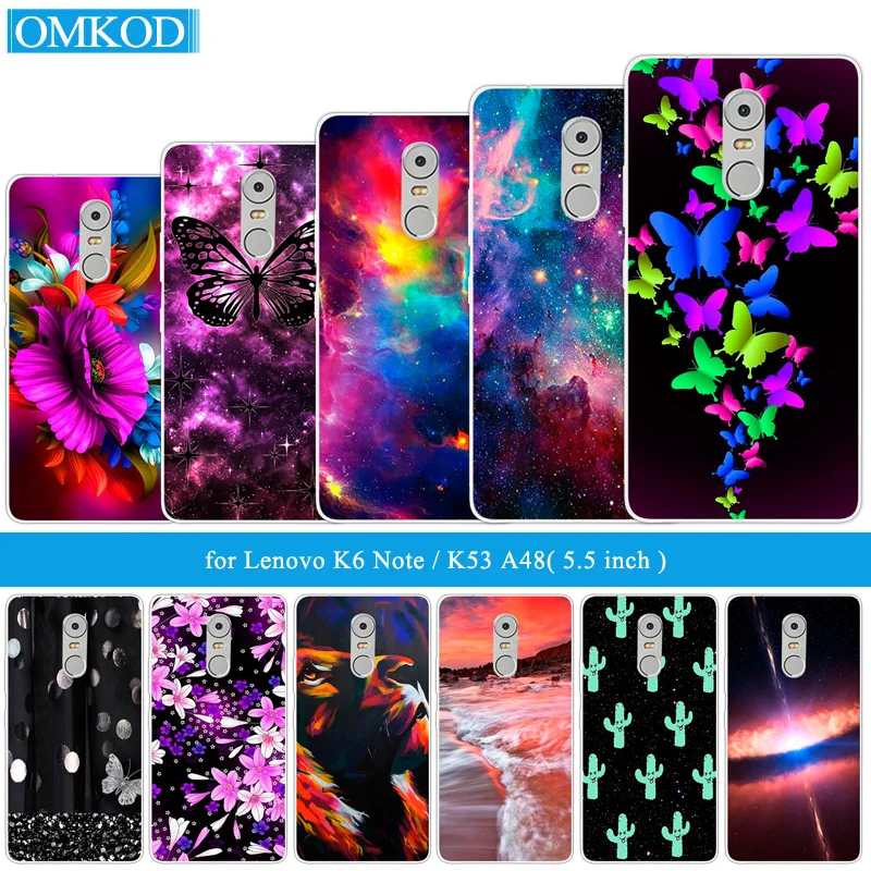 

5.5" Cases for Lenovo K6 K 6 Note K53 A48 K6Note K53A48 Soft TPU Silicone Phone Butterfly Cover for Lenovo K6 Note K 6 Note