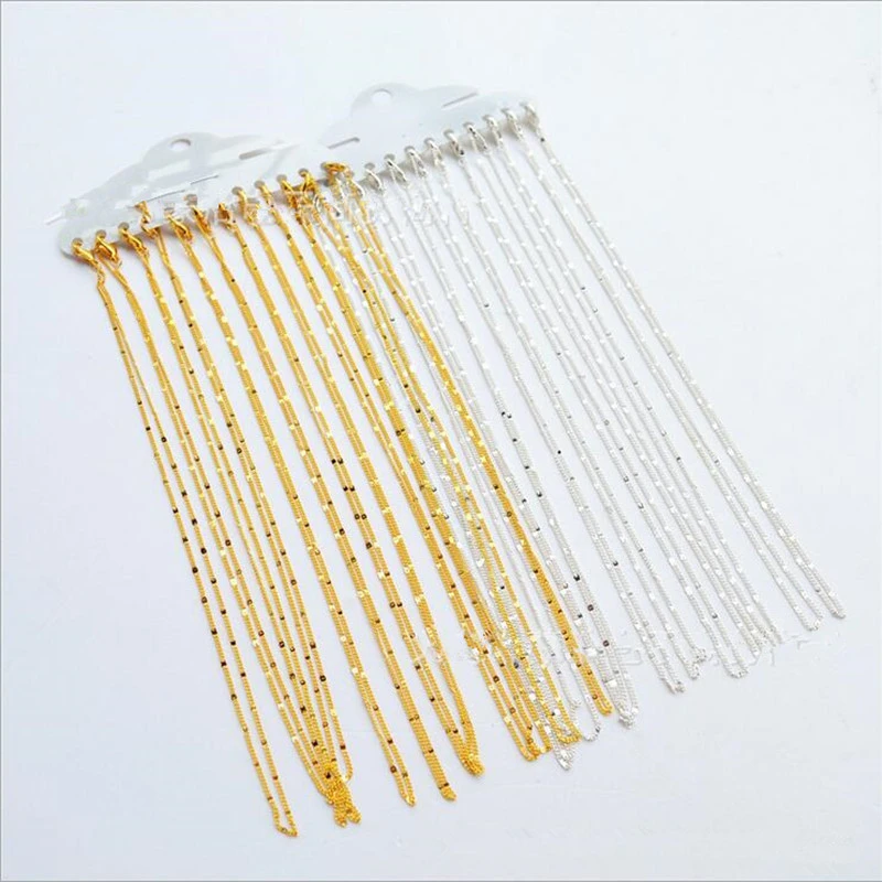 6 New Chains With Lobster Clasps Necklaces Gold Plated 42cm 