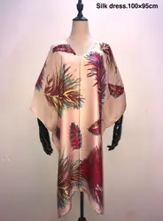 Мода Таиланд стиль v-образный вырез сексуальные печатные шелковые платья 2019 свободный размер сладкий дизайн африканские платья для женщин