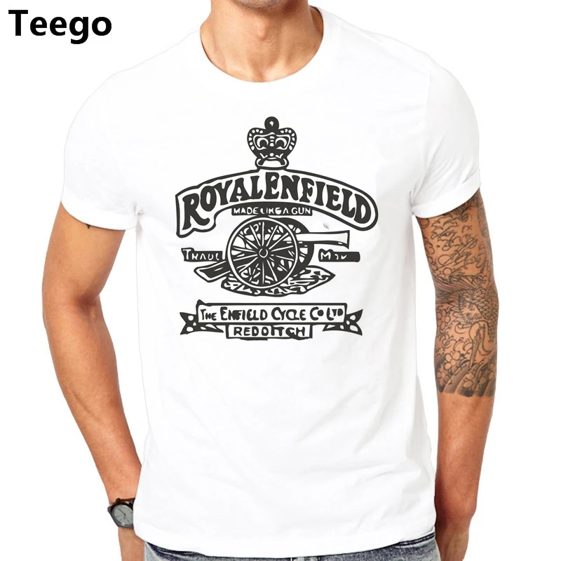 

Anime Print Tee Royal Enfield - Made like a Gun logo T-Shirt Cartoon tee shirt homme high quality top tees