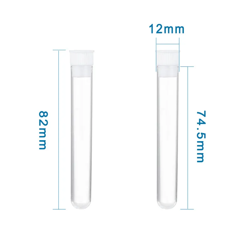 100 шт прозрачная труба пластиковая бусина контейнеры с крышкой Стад хранения для изготовления ювелирных изделий 74,5x12 мм