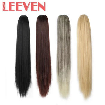 

Leeven 20''120g Synthetic Ponytail Fake Hairpieces Claw Pony Tail Straight Hair Extensions High Temperature Fiber 6 colors