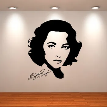 

ELIZABETH TAYLOR LIZ AMERICANO ACTRIZ ESTRELLA DE CINE Vinilo adhesivo Wall Stickers Bedroom Decals Wallpaper mural D344