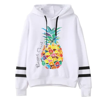

2019 Female Long Sleeve Hooded Harajuku Women Hoodies Cartoon pineapple Printed Sweatshirts Hip Hop Tops Streetwear Street