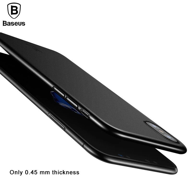 

Baseus Luxury 0.45mm Ultra Thin Phone Case For iPhone X Ultra-thin Frosted Back Cover For iPhoneX Protective Shell Slim Case