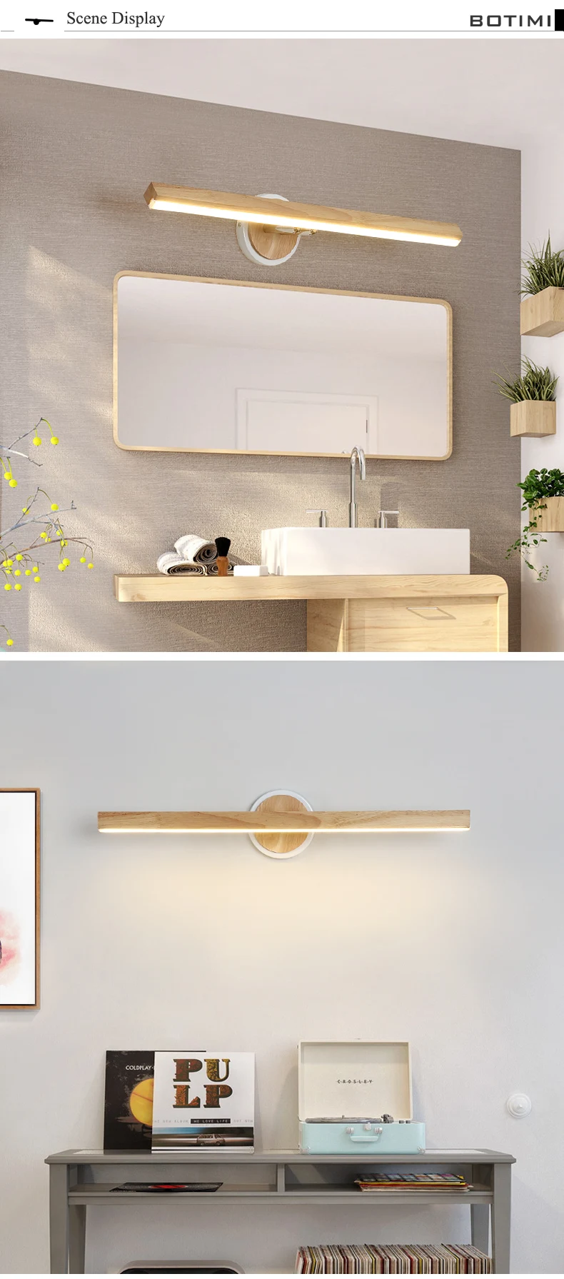 BOTIMI LED Wall Lamp For Bedroom Modern Mirror Lights Wooden Wall Sconce Wood Luminaira Bedside Lights Wall Mount Reading Light BOTIMI LED Wall Lamp For Bedroom Modern Mirror Lights Wooden Wall Sconce Wood Luminaira Bedside Lights Wall Mount Reading Light