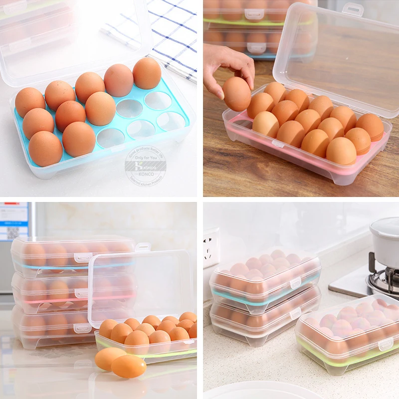 Details about   Egg 15 Grids Home Kitchen Refrigerator Storage Box Container Lid food X4B0 