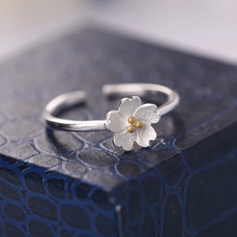 925 Sterling Silver Flower Rings for Women cute Sterling Silver Wedding