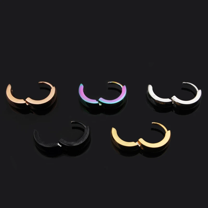 Новые модные серьги, серебряные, золотые, нержавеющая сталь, серьги-кольца для женщин и мужчин, кольца для ушей, цветные круглые серьги, ювелирные изделия