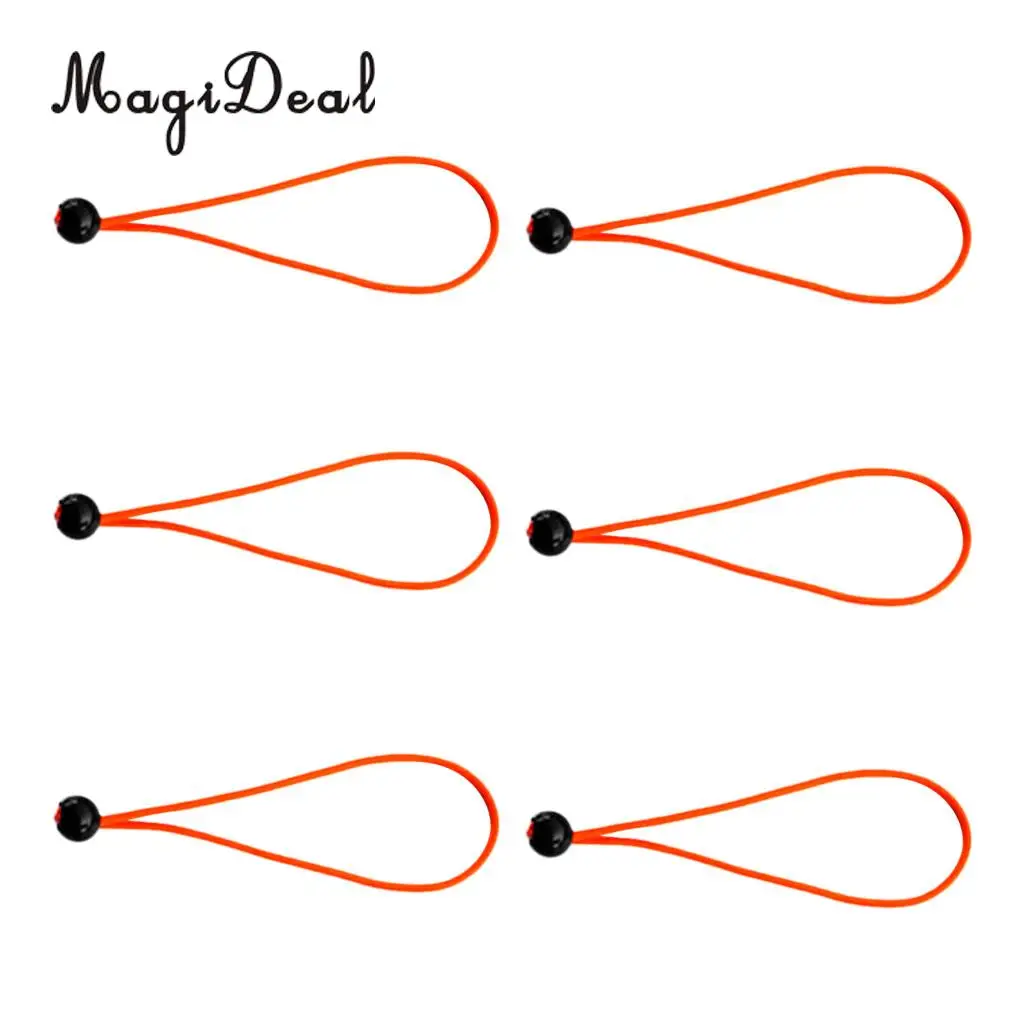 MagiDeal 6 Pieces 15cm Heavy Duty Ball Bungee Cord Tie down Cord Canopy Straps for Camping Hiking Tent Travell Accessories