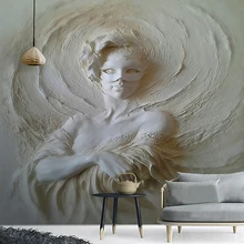 Пользовательские Настенные обои Европейский Стиль 3D стерео маска красота статуя фото стены ткань гостиная фон стены Papel де Parede