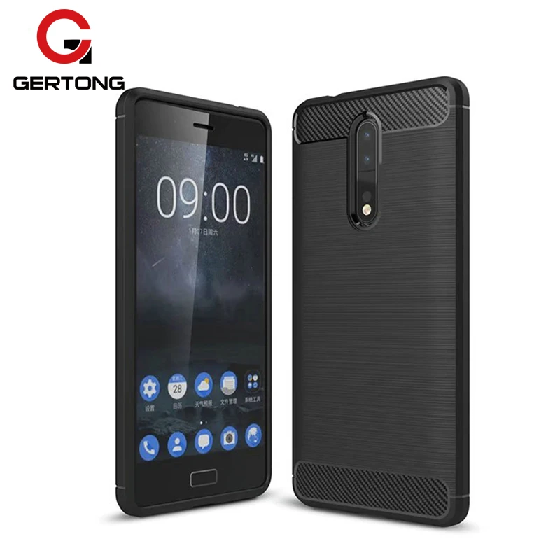 Best GerTong Case For Nokia 9 8 6 5 3 Soft TPU Silicone Brushed Carbon Fiber Phone Cover For Nokia 9 8 6 5 3 Protective Housing Capa