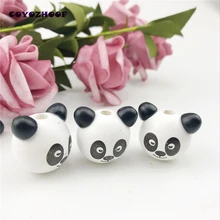 10 шт 3D панда Медведь 19x29 мм белые милые детские деревянные бусины милые разделители свободные бусины подходят для детей ручной работы DIY аксессуары