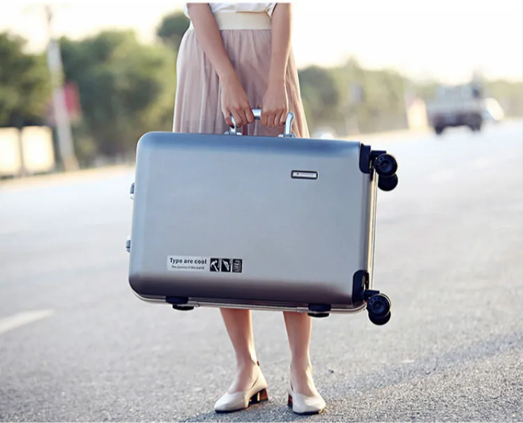 Модная деловая Дорожная сумка на колесах для компьютера 20 24 дюймов ABS + PC Valise Spinner Boarding Cross Section чемодан