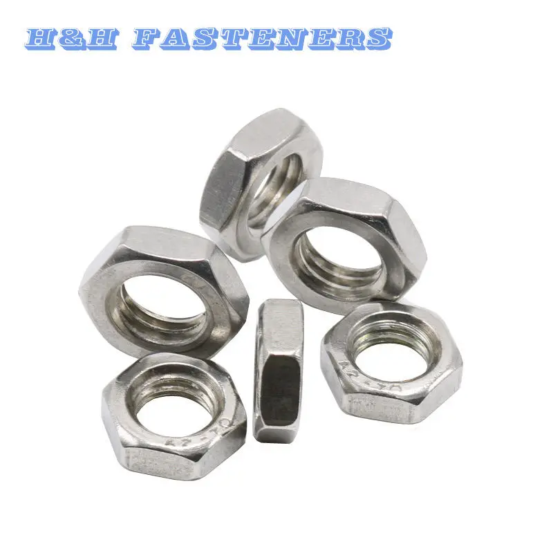 Stainless Steel Thin Hexagon Nuts Jam Thin Nut Half Nut M3 to M20