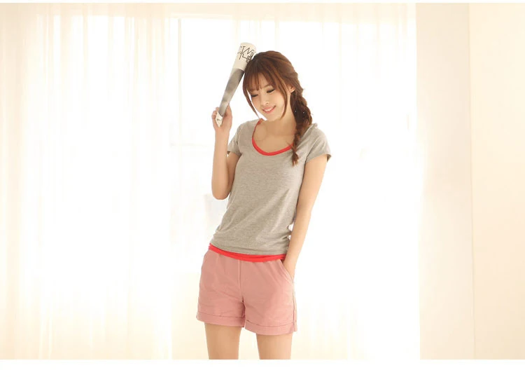 New Korean version of the shorts Ms. Summer Waist Loose Large fat MM Wide leg Large size Sports Casual Student Candy colors (31)