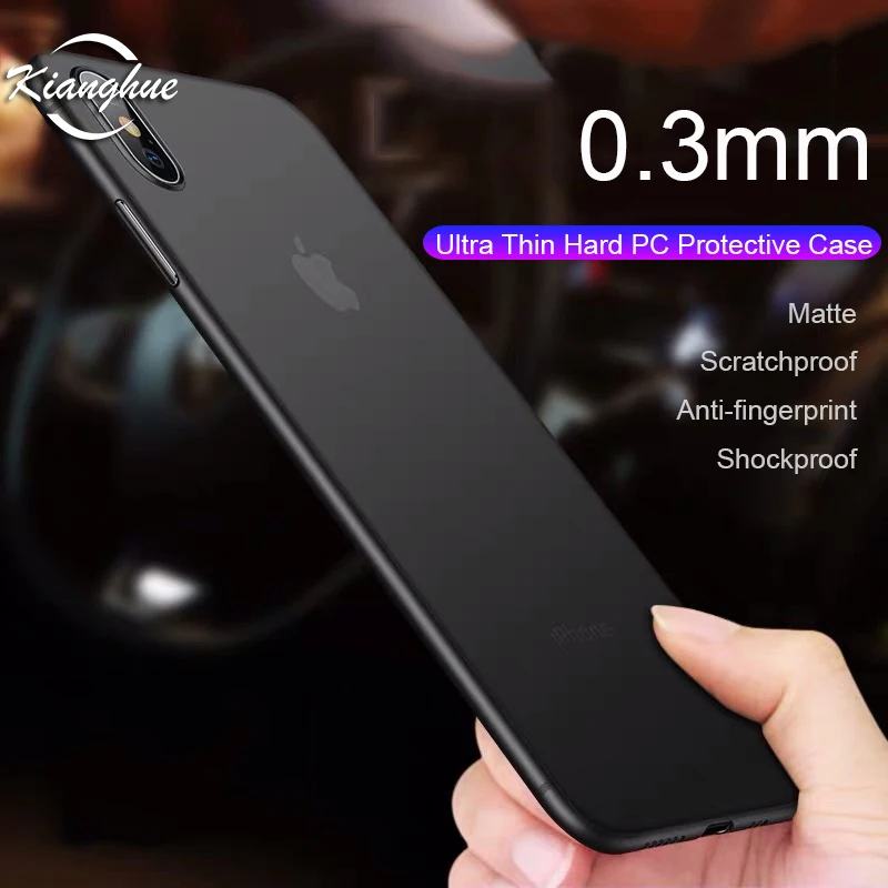 

0.3mm Ultra Thin Phone Case For Iphone Xs Max Xr X 8 7 6s 6 Plus 5 5s Se Hard Pc Matte Transparent Full Cover Phone Shell Slim