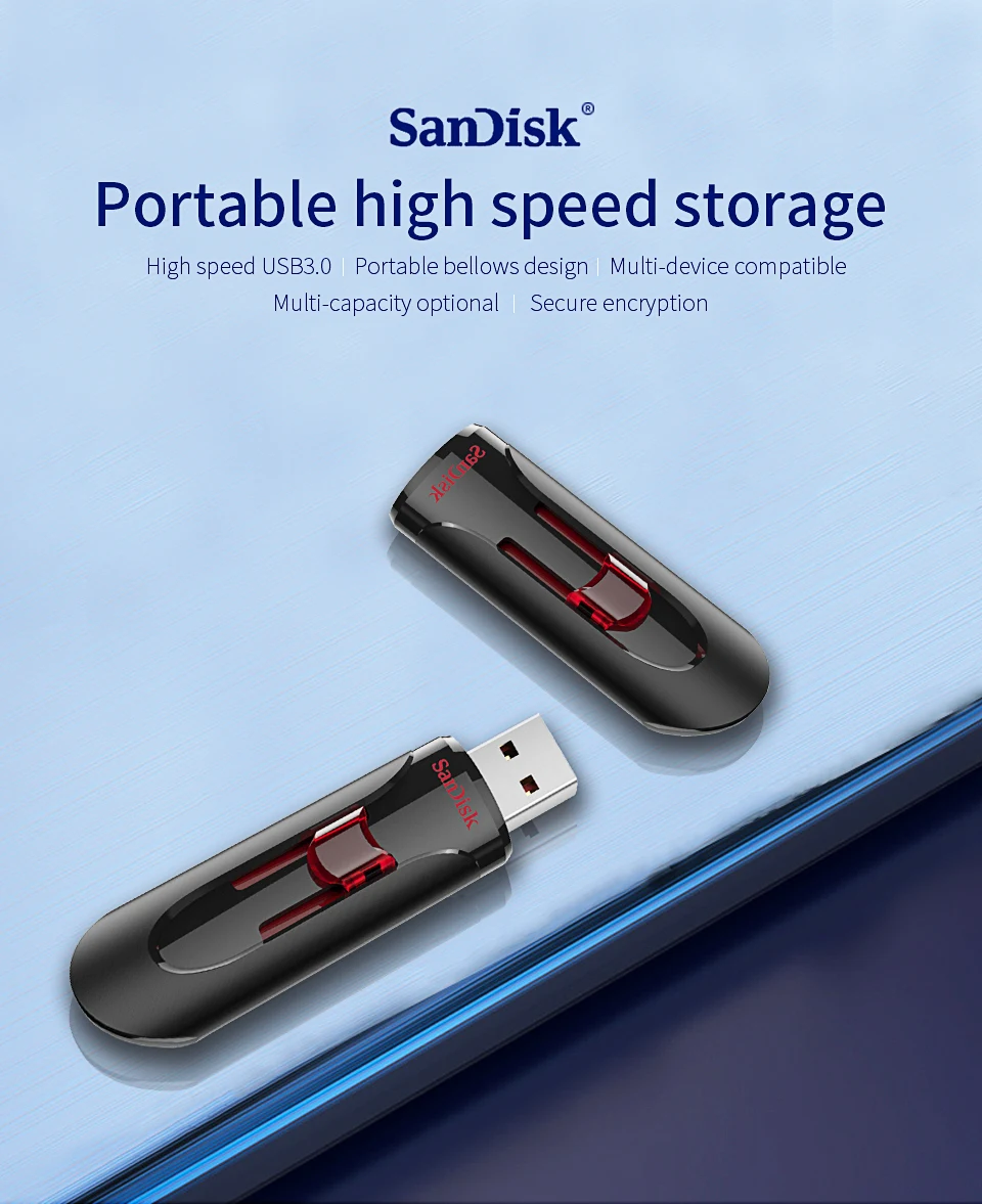 SanDisk CZ600 USB 3,0 флеш-накопитель 128 Гб 64 ГБ 32 ГБ 16 ГБ USB флеш-накопитель карта памяти флешка, переносной usb-накопитель U диск для ПК
