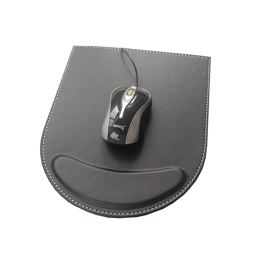 Office Desktop Organizer Set Wooden Structure Magazine File Rack Faux Leather Card Holder Mouse Pad Pencil Storage Box