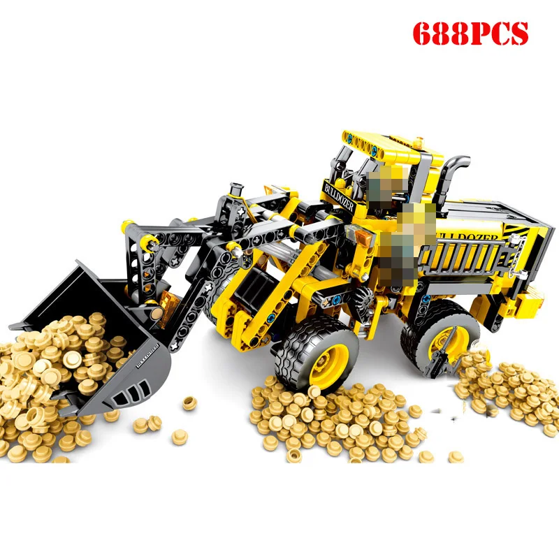 

688+pcs City Engineering Technic Bulldozer Building Blocks Compatible Major Brands Technic Construction Brick Toys For Children