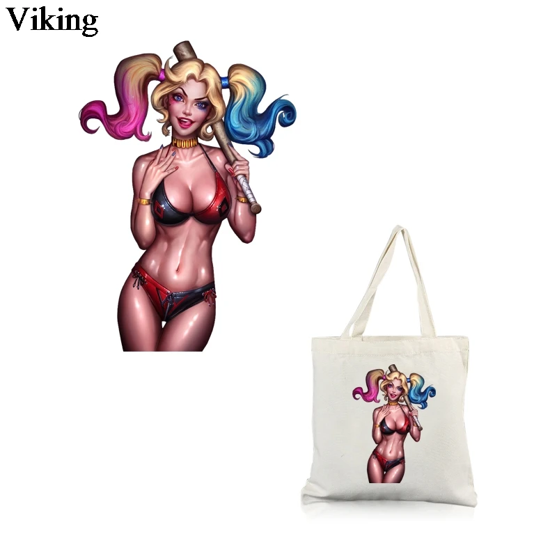 

Suicide Squad Cool Iron-On Transfers Thermal Sticker Ironing Stickers DIY Sexy Style Vinyl Heat Transfer For Clothing G0431