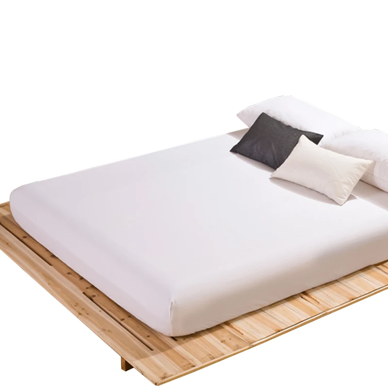 Fitted Sheet Mattress Cover Solid Color Sanding Bedding Linens Bed Sheets With Elastic Band Double Queen